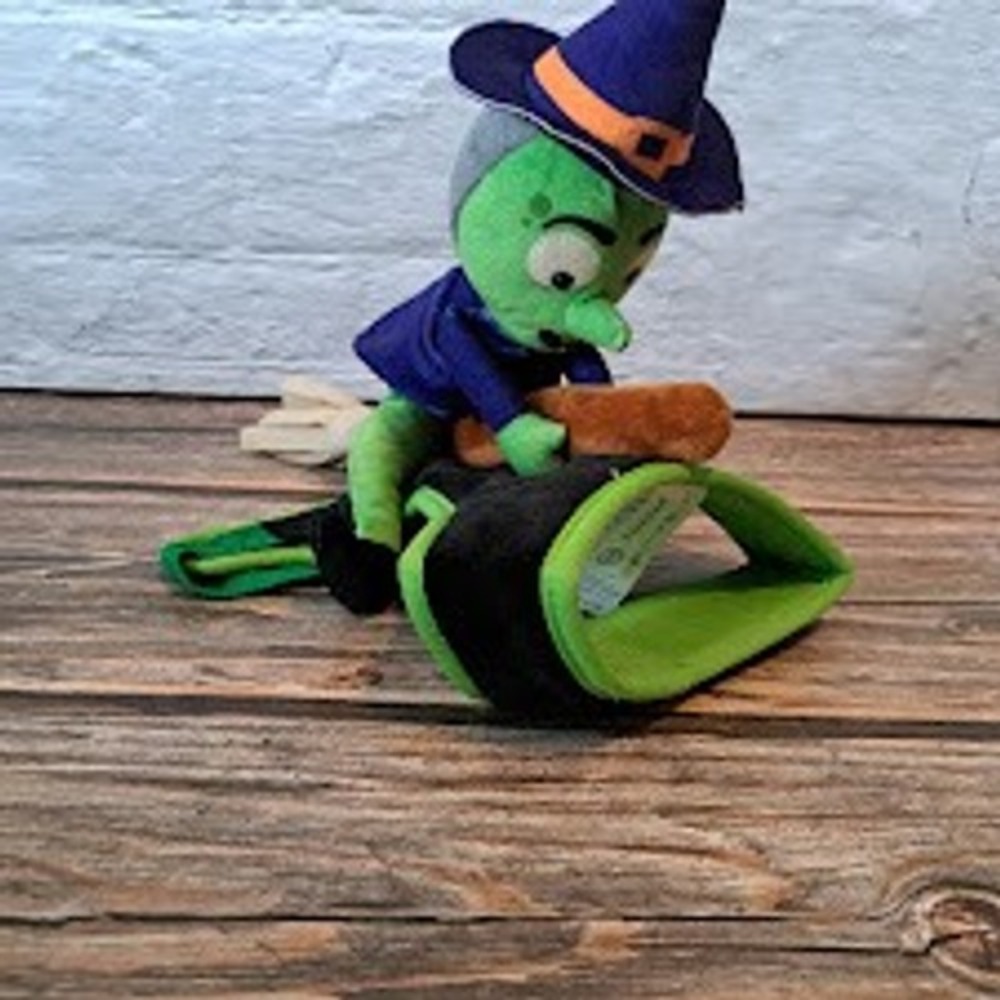 FuzzYard Halloween Witch Broomstick Dog Harness Green Black Medium Pet Costume
